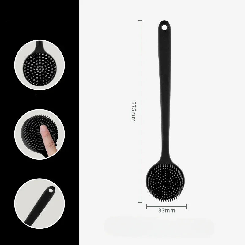 ZenGlow™ Long-Handle Ergonomic Silicone Bath & Body Scrubber