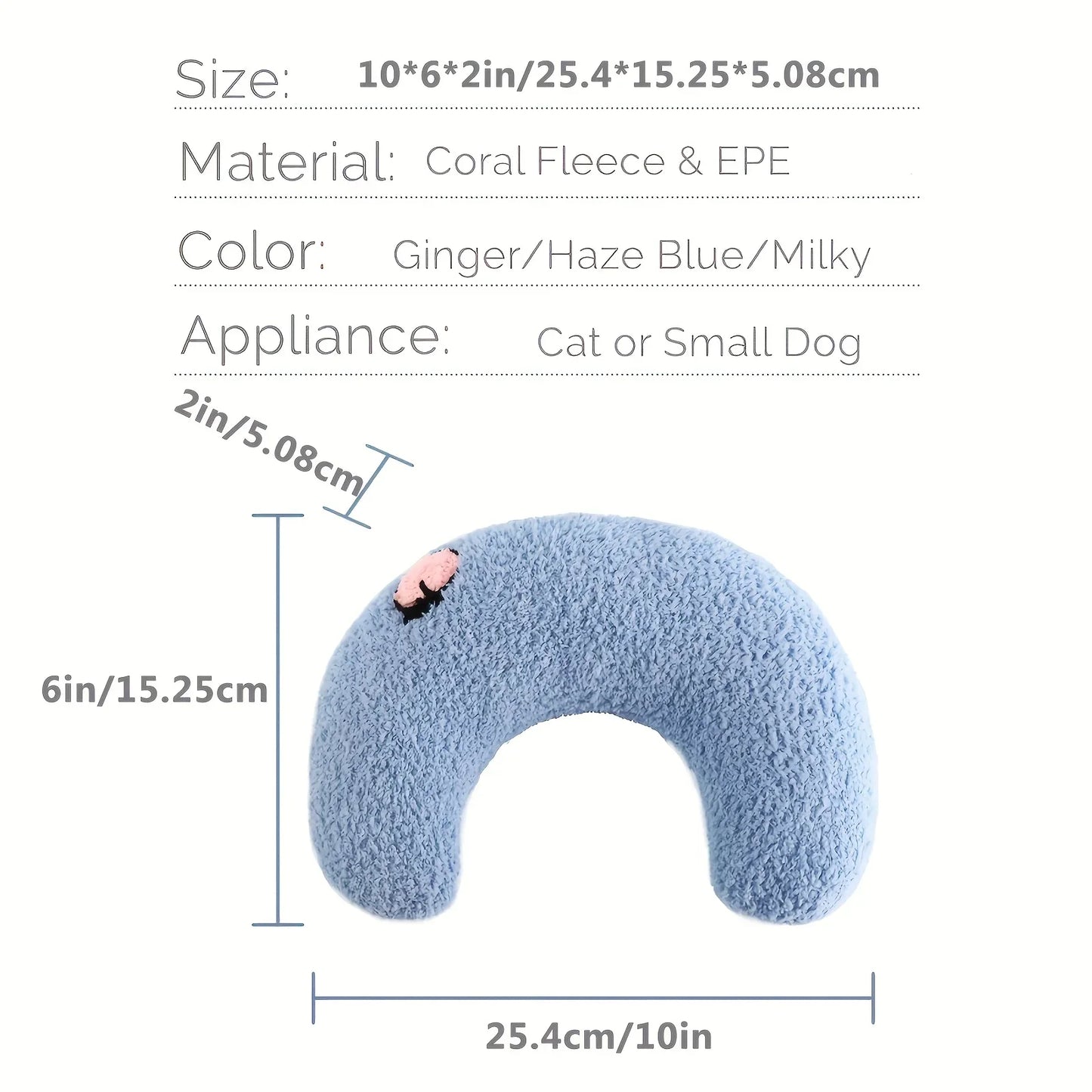 ZenRest™ Soft Plush Calming Neck Pillow for Cats & Dogs